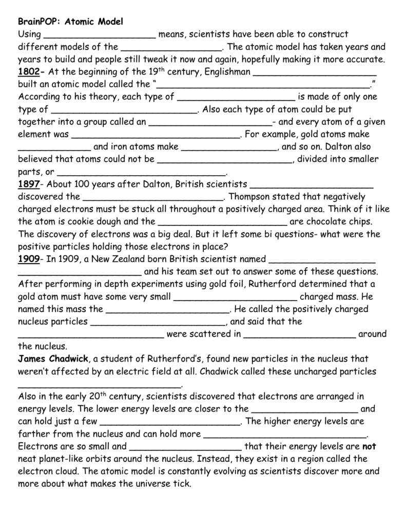 Brainpop Periodic Table Of Elements Worksheet Answers About Elements