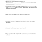 Reaction Rates Worksheet