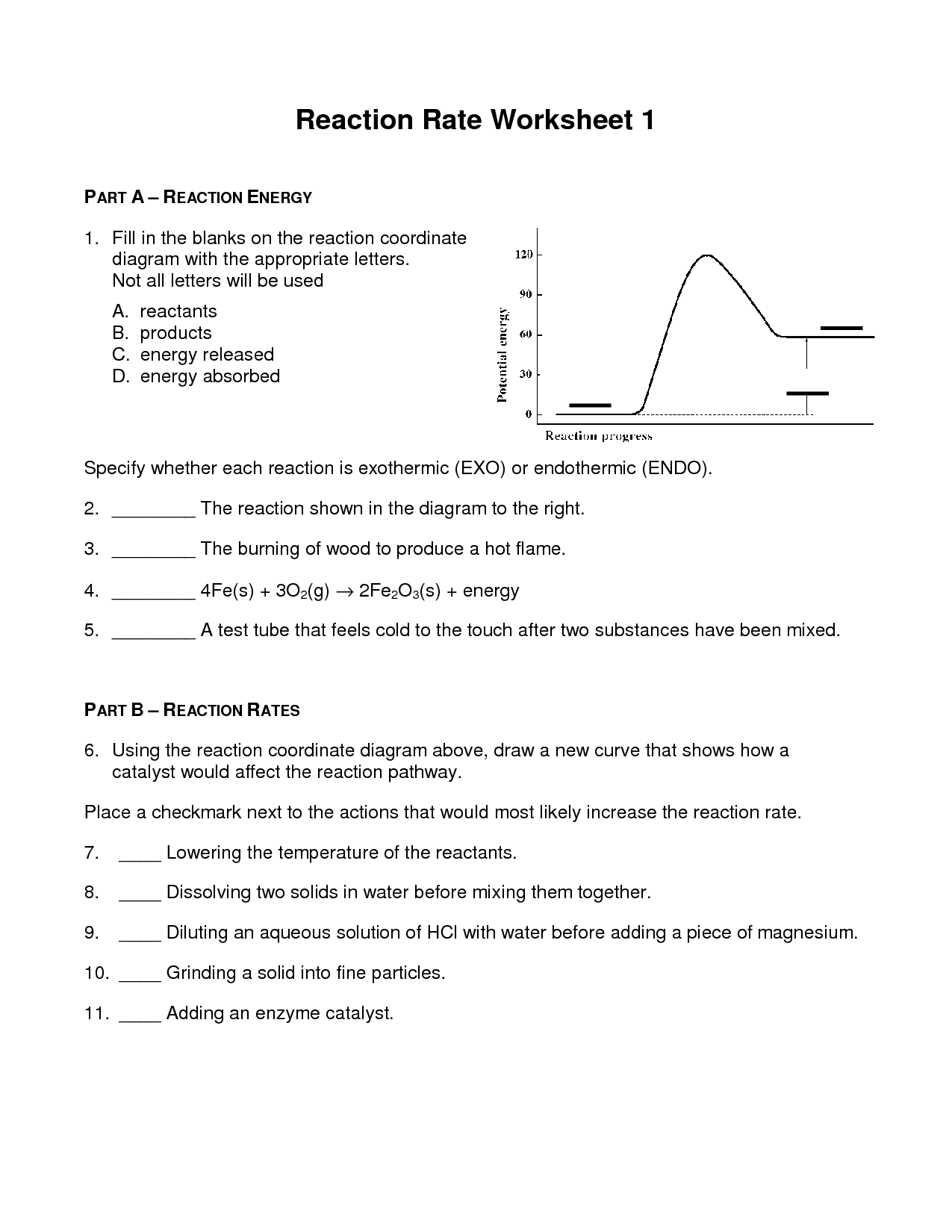 13 Worksheet Reaction Rates Answer Worksheeto 13 Worksheet Reaction Rates Answer Worksheeto