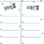 30 Wants And Needs Worksheet Education Template