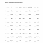 Balancing Chemical Equations Worksheet