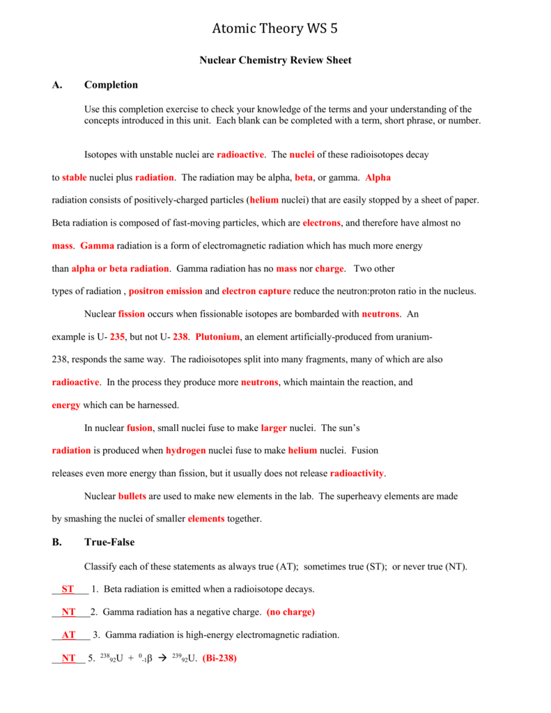 Nuclear Chemistry Review Worksheet Answers Worksheet List Nuclear Chemistry Review Worksheet Answers Worksheet List