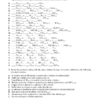 Single And Double Replacement Reactions Worksheet Worksheet