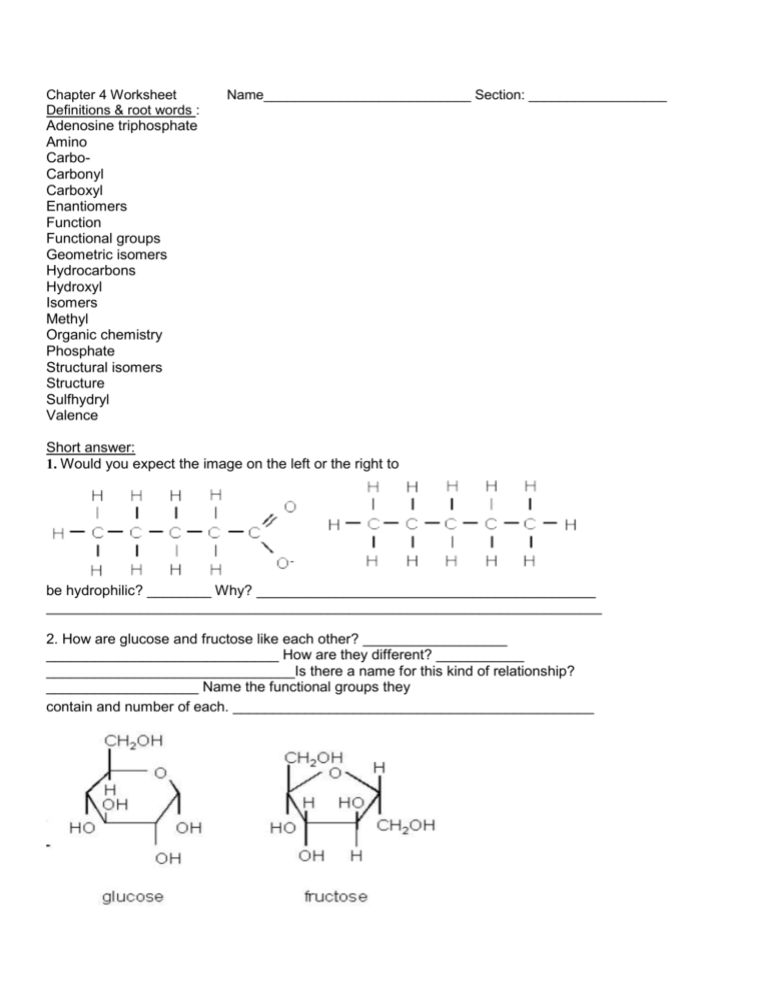 Chapter 4 Worksheet Name 