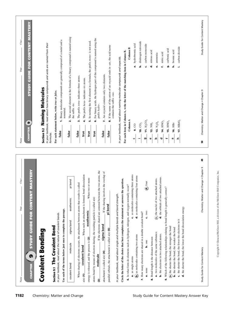 Chemistry Matter And Change Chapter 3 Study Guide Answers Study Poster
