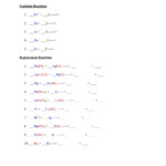 Predicting Products Of Synthesis And Replacement Reactions Worksheet
