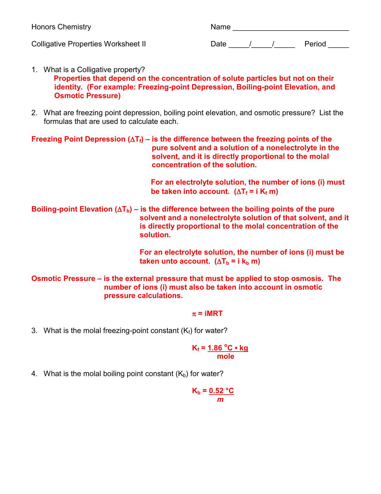 Section 16 3 Colligative Properties Of Solutions Worksheet Answers Db Section 16 3 Colligative Properties Of Solutions Worksheet Answers Db